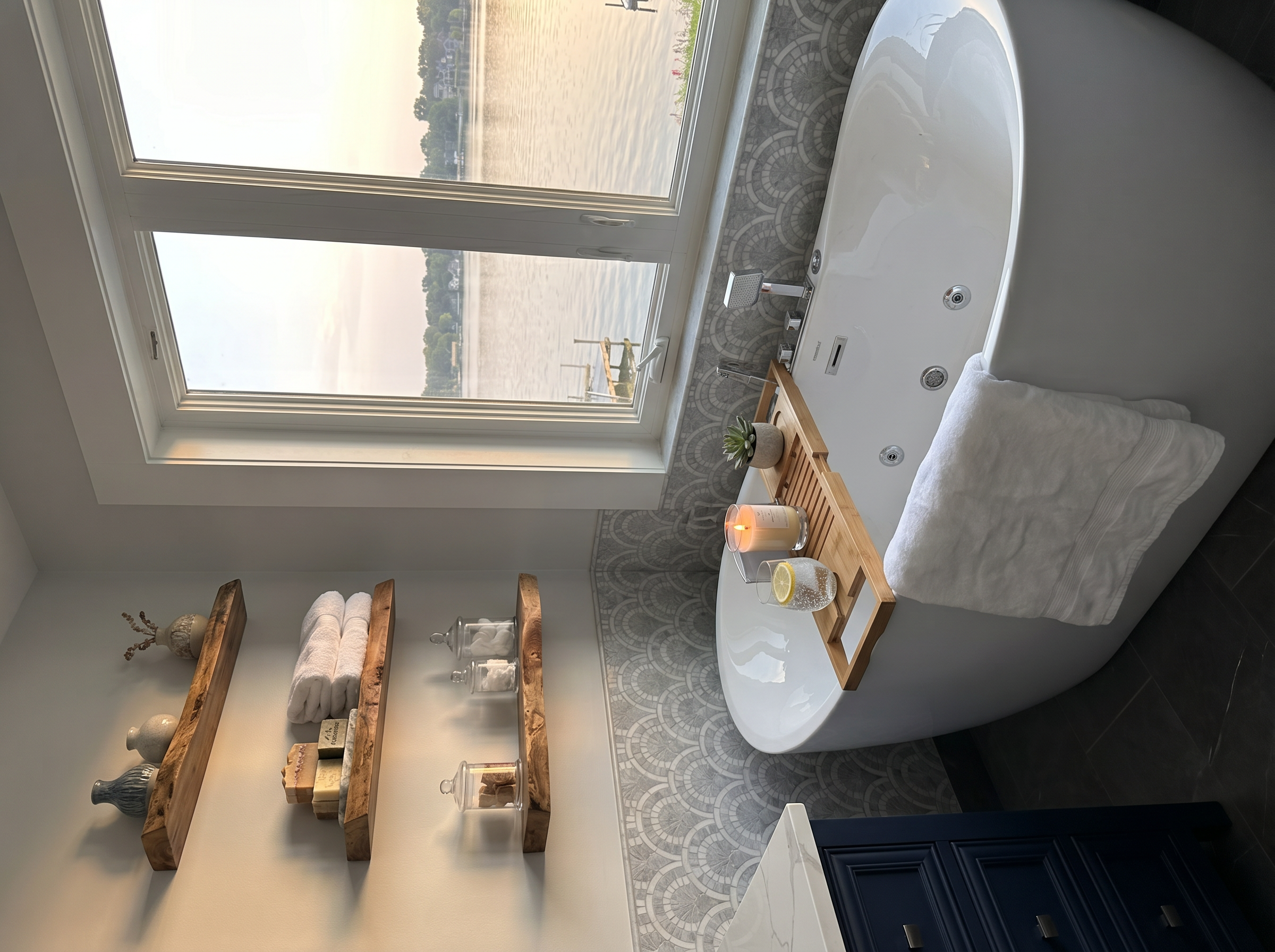 205th Lakeville — Tub and Scallop Tile Overhead