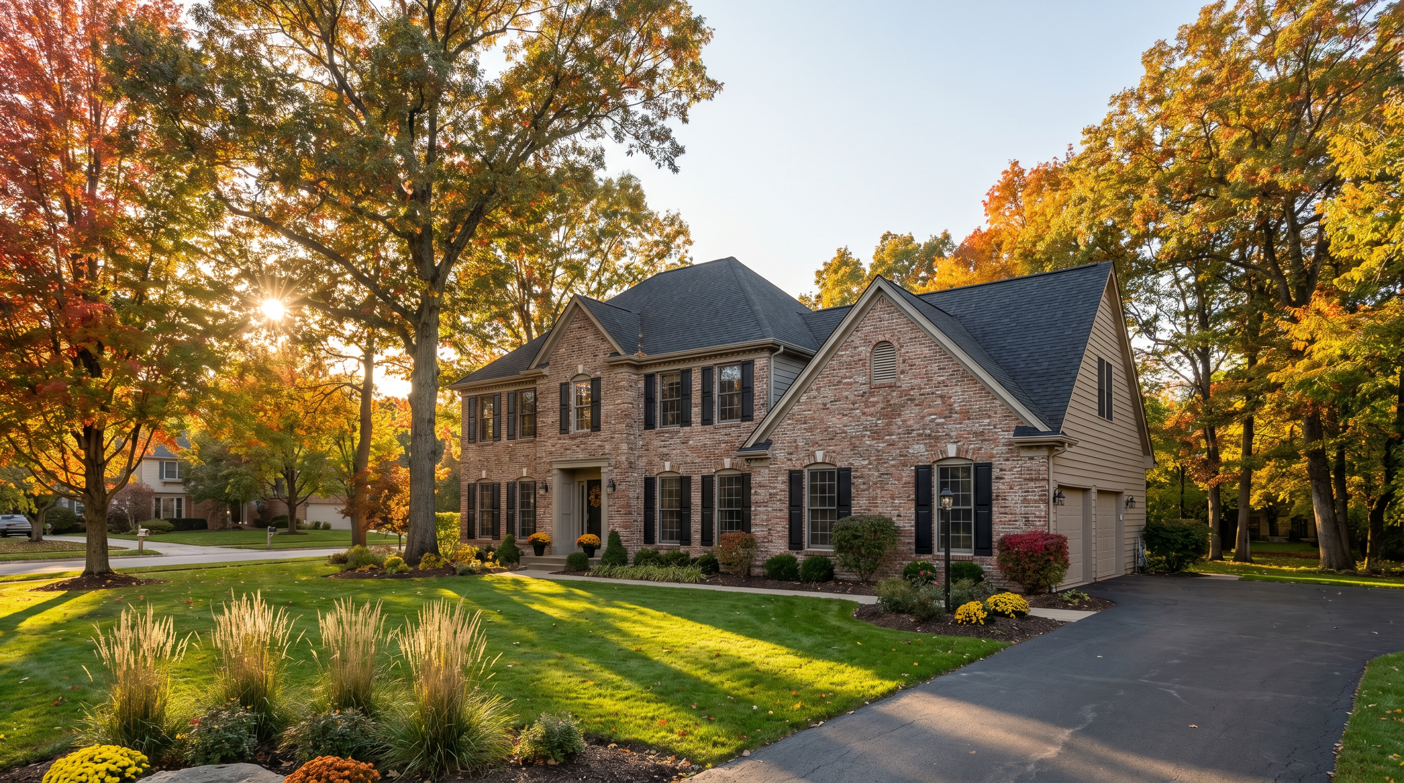Luxury colonial home with stone accents in Edina, MN