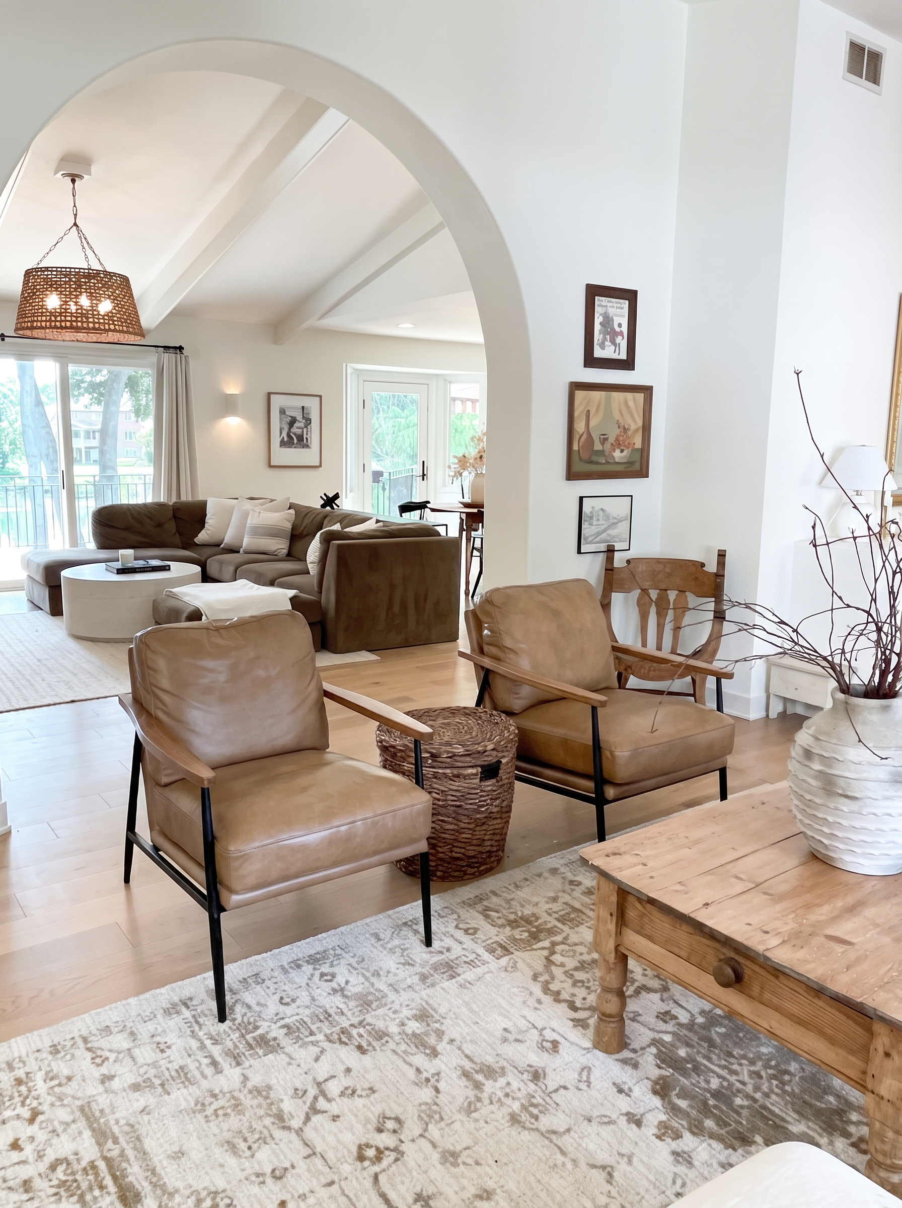 Dewey Hill — Living Room with Arch