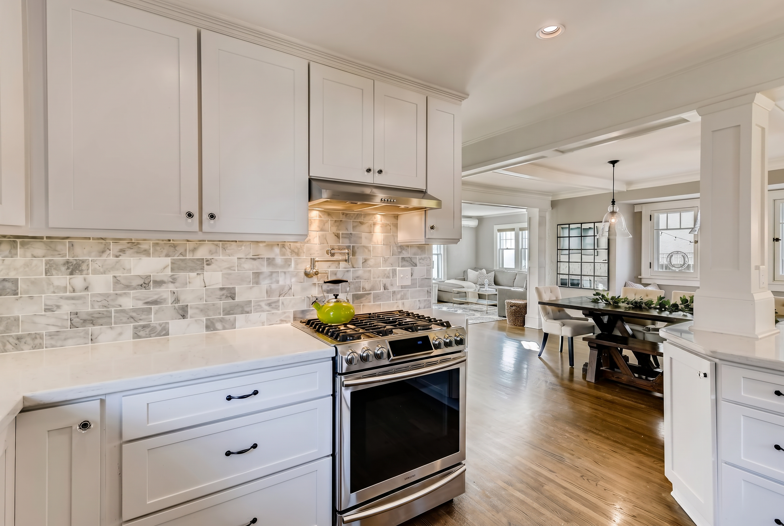 Harriet whole home remodel craftsman kitchen with shaker cabinets in Minneapolis MN