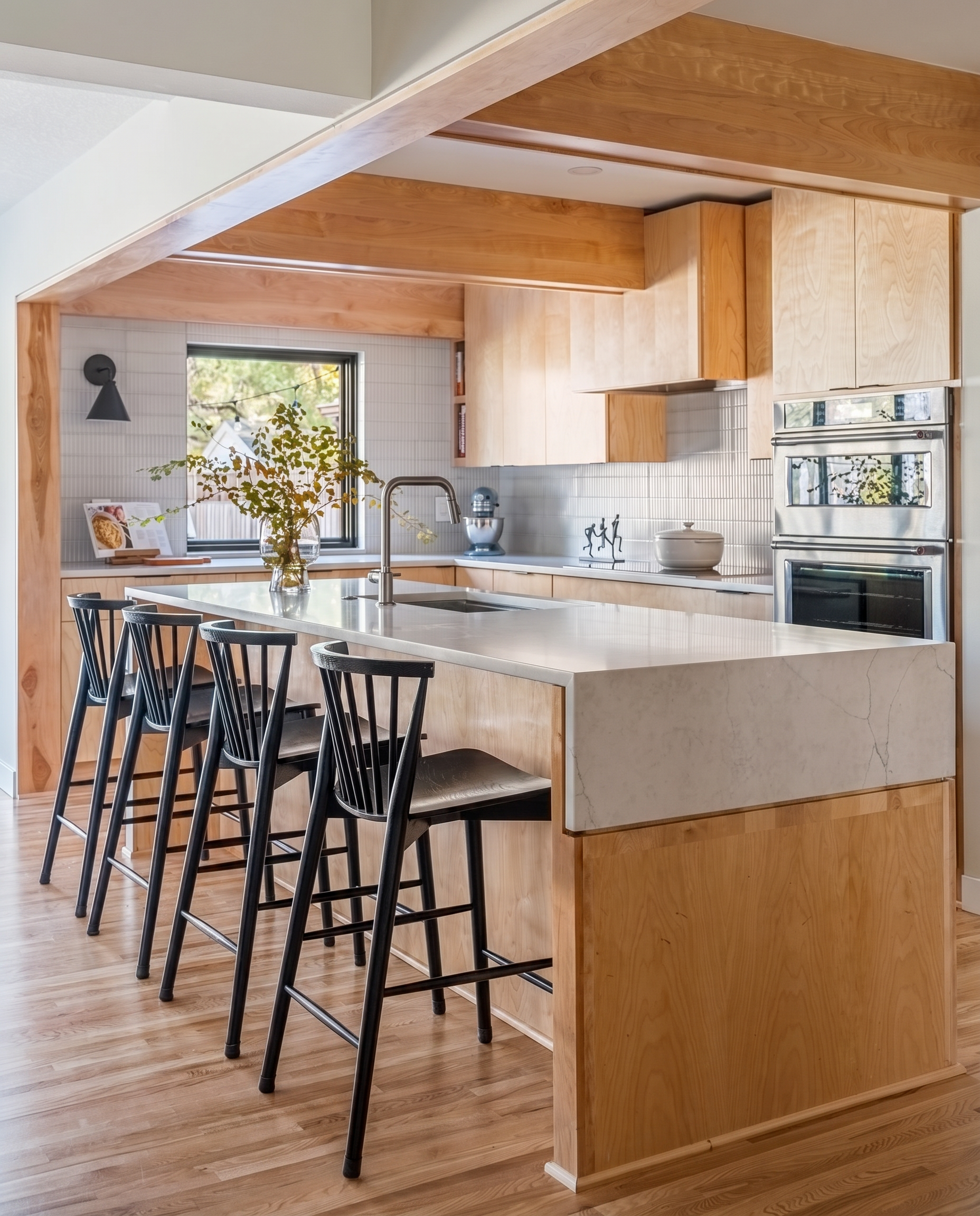 Robbins — Kitchen with White Shaker Cabinets and Quartz Island